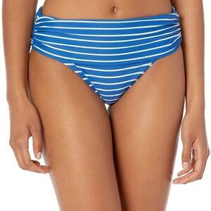 Tommy Hilfiger Blue and White Striped Bikini Bottom